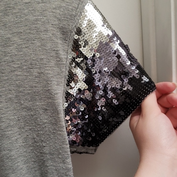 PINK sequin sleeve shirt - Picture 3 of 7